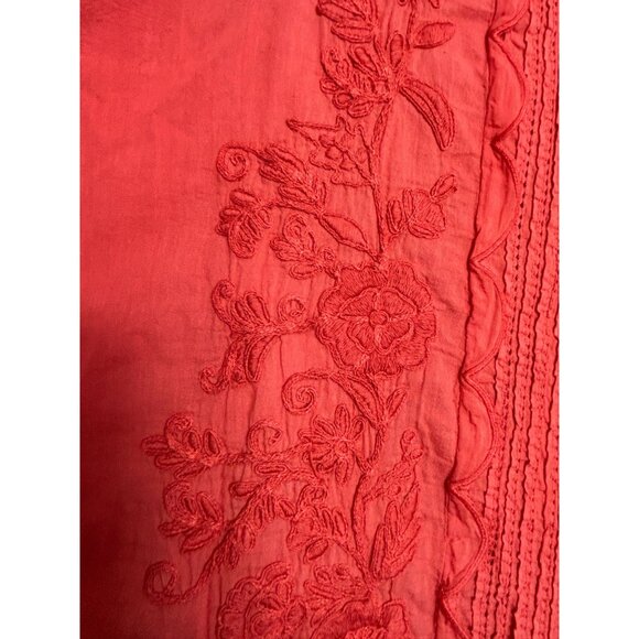 Kyla Seo Embroidered Fit and Flare Enola Tank in Spicy Orange - Sz S - NWT - Picture 3 of 9